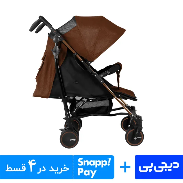 کالسکه عصایی اسپرینگ مدل لیدو پلاس قهوه ای